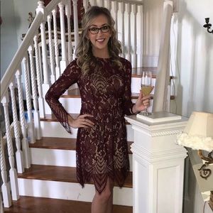Burgundy Lace Dress